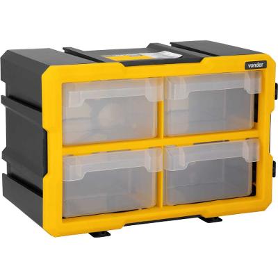 Organizador Plástico 4 Gavetas 295mm 165mm 190mm 3kgf 0.9kg Nove54 Opv004