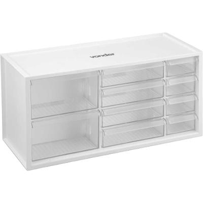 Organizador Plástico 10 Gavetas 5kgf 378mm Opv0378 Nove54 Transparente