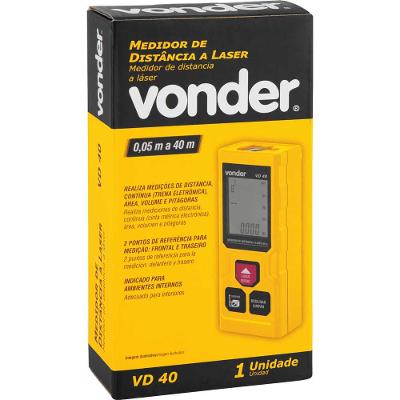Medidor Distância Laser 40m Precisão 630nm Nove54 Vd40