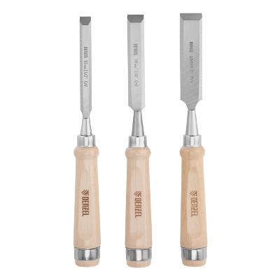 Jogo De Formão Chanfrado Crv 1/2-1Pol 3Pçs Denzel Precisão E Durabilidade