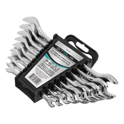 Jogo De Chave Fixa Crv 6-22mm 8 Peças Stels 1523855 Aço Cromo Vanádio 45 HRC