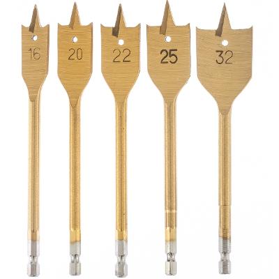 Jogo De Broca Chata Para Madeira 16-32mm 5 Peças Aço 45 Mtx