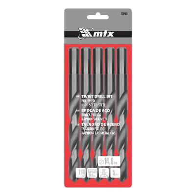 Jogo Broca Aço Rápido Haste Cilíndrica 14mm 5 Peças Durável MTX 720409
