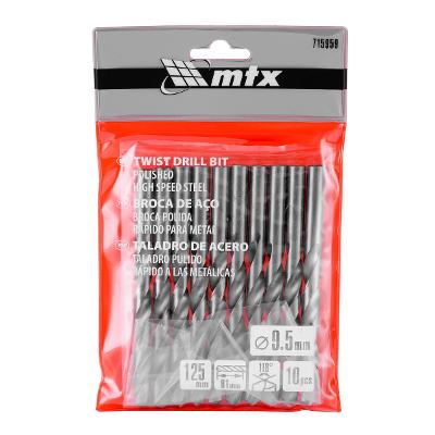 Jogo Broca Aço Rápido 9.5mm 10 Peças Hss Dureza 62-65 Hrc Mtx 715959