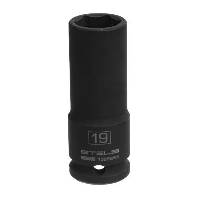 Soquete Impacto Longo 1/2'' 19mm Aço CrMo 44-48 HRC Stels 1395955