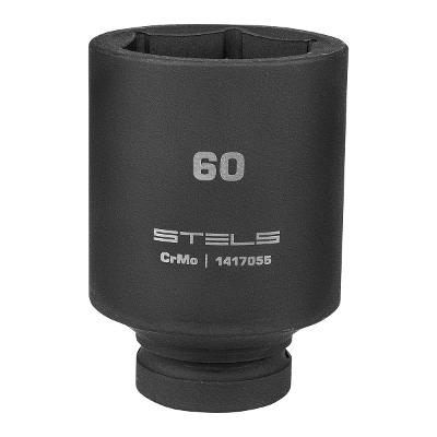 Soquete Impacto Longo 60mm Hexagonal Cr-Mo 1'' Stels 1417055 Para Caminhões