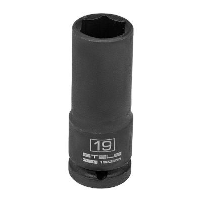 Soquete Impacto Longo 1/2'' Sextavado 19mm Aço CrMo Stels