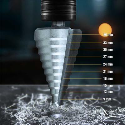 Broca De Aço Rápido Escalonada 9 Mm A 36 Mm Vonder