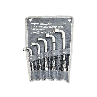 Jogo De Chave Biela Furo Passante Crv 5 Pçs 10mm 11mm 13mm 14mm 17mm Stels 1424956