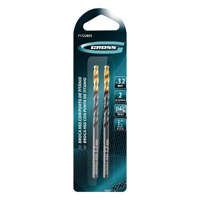 Broca Metal 3,2mm HSS Revestimento Nitreto Titânio Golden