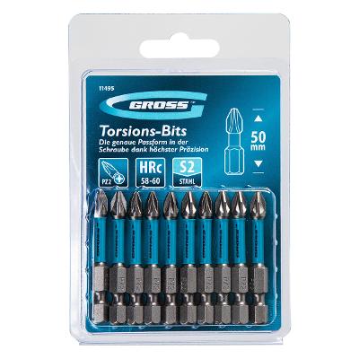 Bits Torção PZ2 De Impacto 50mm 10 peças Gross