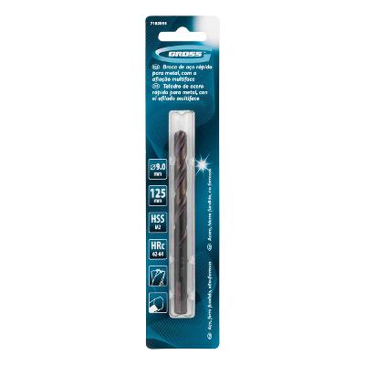 Broca Aço Rápido Para Metal 9x125mm M2 Classe A