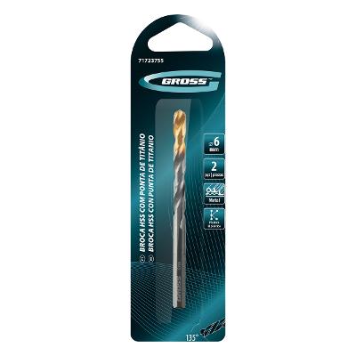 Broca Aço Rápido Nitreto Titânio Para Metal 6mm 2 Peças HSS