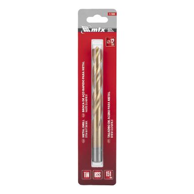 Broca Aço Rápido Metal 12mm Nitreto Titânio Cilíndrica Mtx