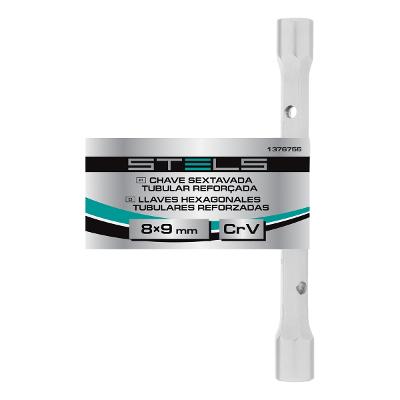 Chave Sextavada Tubular Reforçada 8-9mm Cromo Vanádio Stels