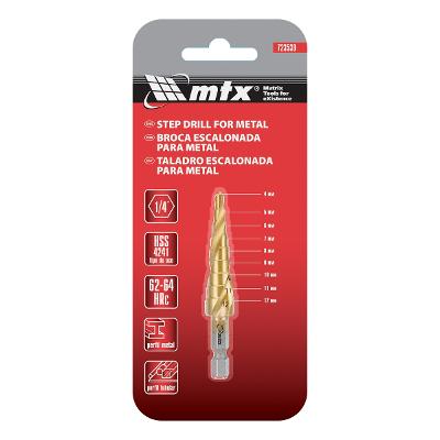 Broca Escalonada HSS 4-12mm Aço Rápido Titânio Espiral Para Aço Inox