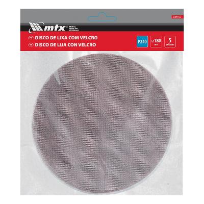 Disco de Lixa Telado Velcro Grão 240 Diâmetro 180mm 5 Peças