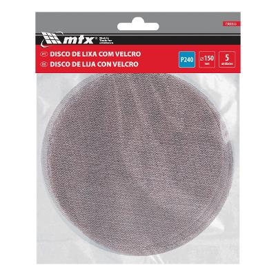 Disco De Lixa Telado Velcro Grão 240 150mm 5 Unidades Mtx