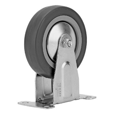 Rodízio Borracha Cinza Fixo Sem Freio 4'' 100mm 55kg Mtx