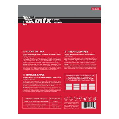 Folha de Lixa para Metal Grão 80 230x280mm 10 Peças MTX