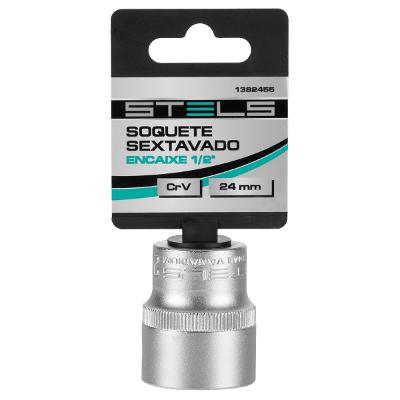 Soquete Sextavado 1/2'' 13mm Aço CrV Stels