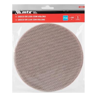 Disco de Lixa Telado Velcro Grão 150 Diâmetro 180mm 5 Peças