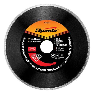 Disco de Corte Diamantado 180 x 22,2mm Refrigerado Sparta