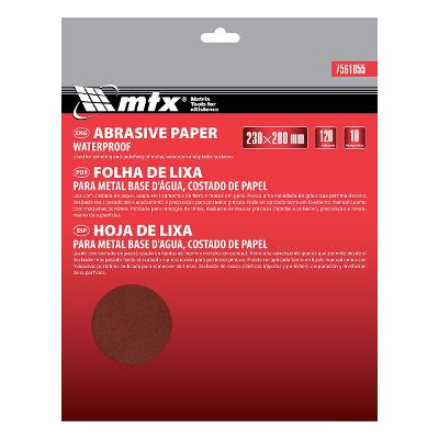 Folha de Lixa para Metal P120 230x280mm 10 Peças MTX