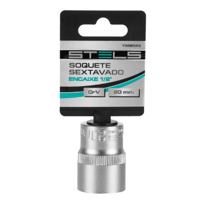Soquete Sextavado 20mm 1/2'' Aço CrV Stels