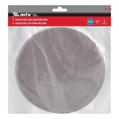 Disco de Lixa Telado Velcro Grão 220 Diâmetro 225mm 5 Peças