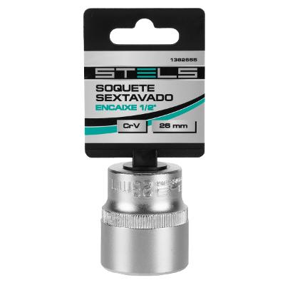 Soquete Sextavado 1/2'' 26mm Aço CrV Stels