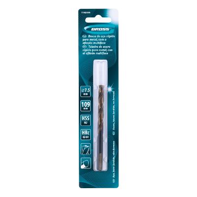 Broca Aço Rápido Para Metal 7,5x109mm P6M5 Gross