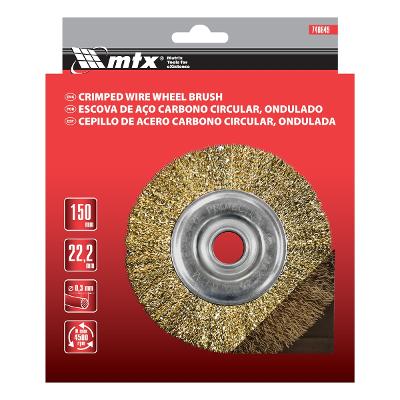 Escova Circular Latonada Ondulada 150mm 22mm Aço Carbono