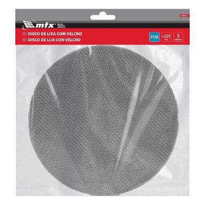 Disco de Lixa Telado Velcro Grão 120 Diâmetro 225mm 5 Peças