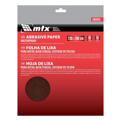 Folha Lixa Costado de Tecido Grão 60 230x280mm 10 Peças MTX