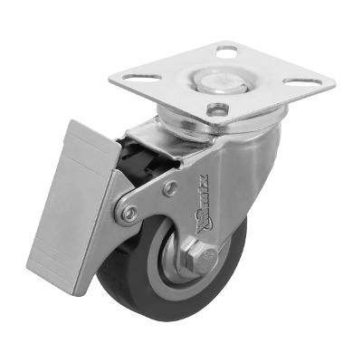 Rodízio Giratório Com Freio 50mm 25kg Galvanizado