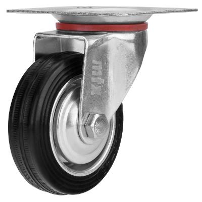 Rodízio Borracha Preta Giratório 75mm 3Pol 45kg Mtx