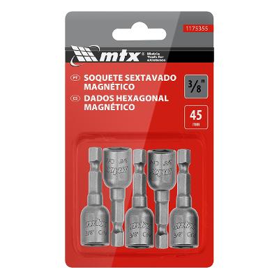 Soquete Magnético 3/8 Pol 45mm 5 Peças Aço Cromo Vanádio MTX