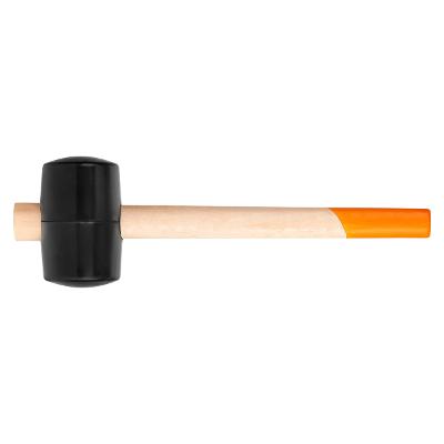 Martelo De Borracha Preta Cabo Em Madeira 450g Shore 80