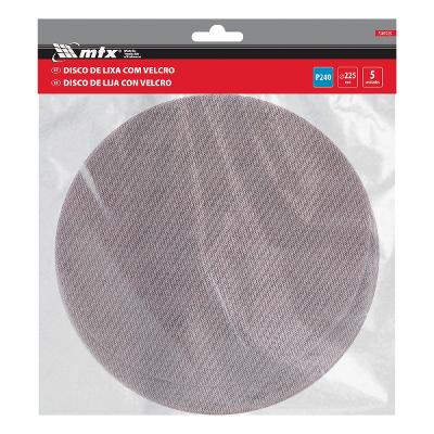 Disco de Lixa Telado Grão 240 Diâmetro 225mm 5 Peças