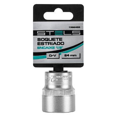 Soquete Estriado 1/2'' 24mm Aço CrV Stels Precisão e Durabilidade