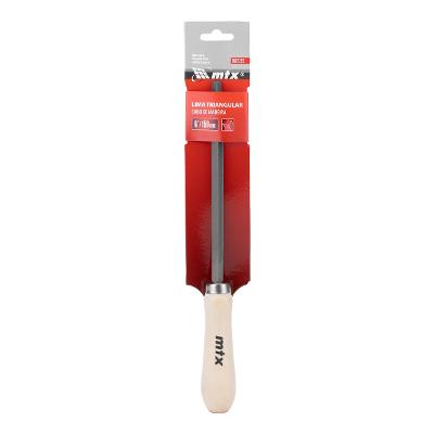 Lima Triangular 150 mm 6” Cabo Madeira Aço Carbono MTX