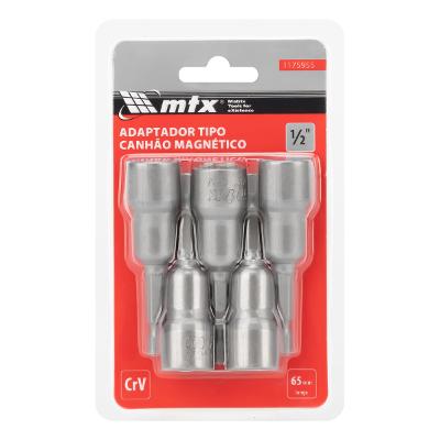Soquete Magnético Para Parafusadeira 1/2 Pol 65mm 5 Peças