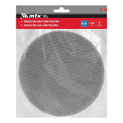 Disco de Lixa Telado com Velcro 180mm Grão 120 5 Peças