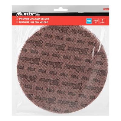 Disco de Lixa Telado Velcro Grão 180 Diâmetro 225mm 5 Peças