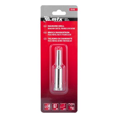 Broca Diamantada Para Vidro 14mm Haste Triangular Aço 45