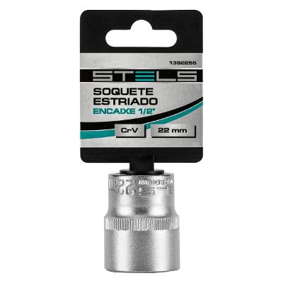 Soquete Estriado Stels 22mm 1/2'' Aço CrV