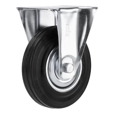 Rodízio Fixo Borracha Preta 5Pol 125mm 135kg MTX