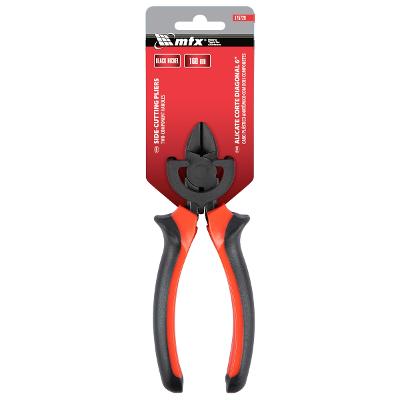 Alicate Corte Diagonal Black Nickel 6'' 160mm Aço Carbono 53 HRC MTX 175729 Cabo Dupla Injeção