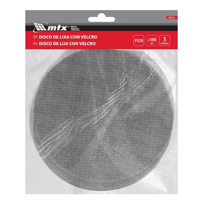 Disco de Lixa Telado com Velcro 180mm Grão 320 5 Peças
